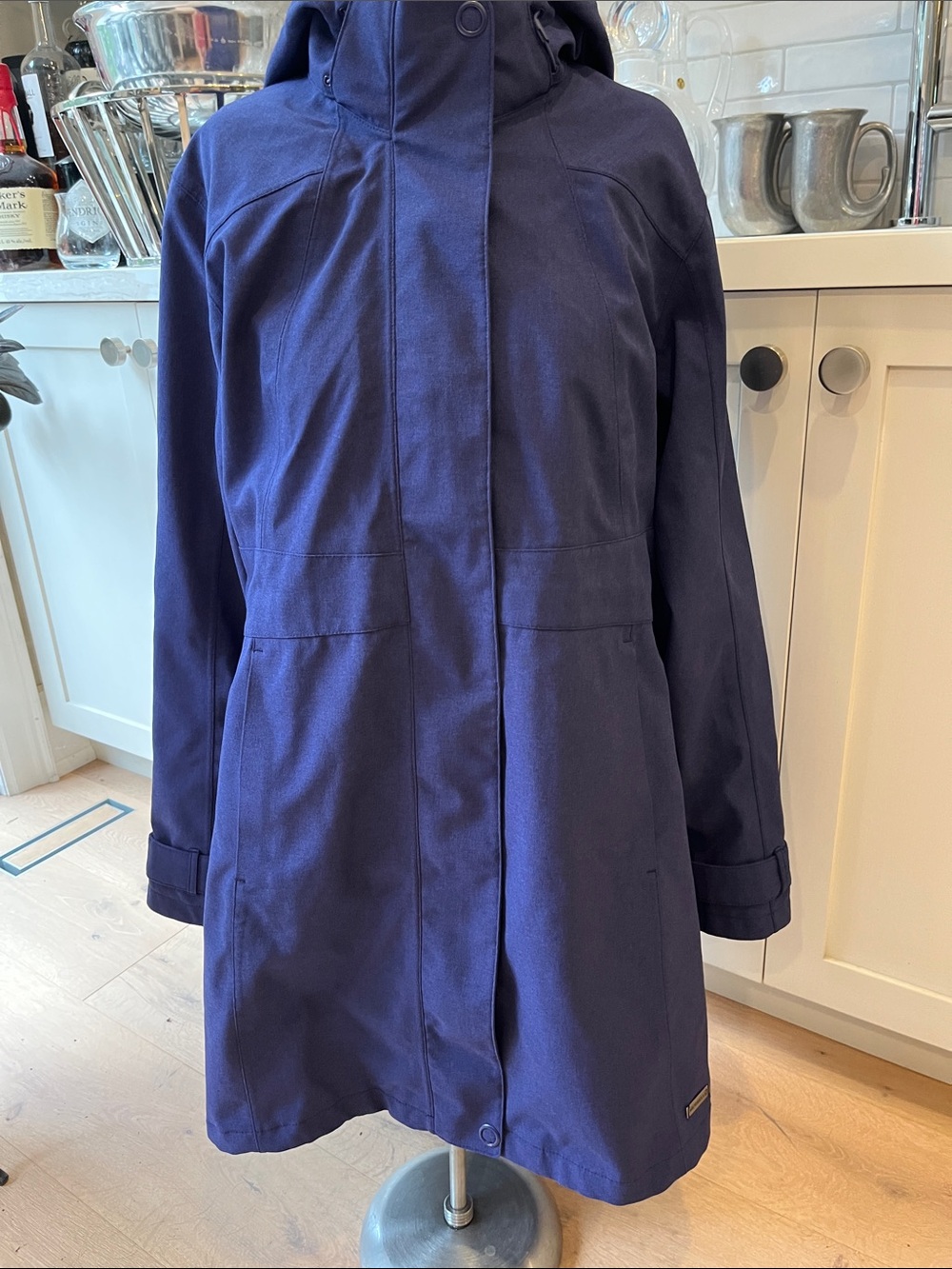 Merrell Opti-shell midweight Navy Hooded Women's Rain Wind Coat